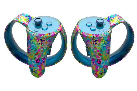 Virtual reality controller for gaming with mosaic seamless pattern on white Stock Illustration