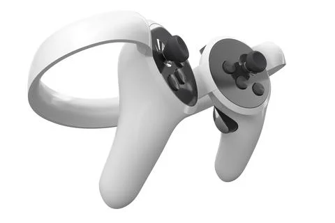 Virtual reality controllers for online and cloud gaming isolated on white Stock Illustration