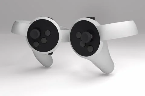 Virtual reality controllers for online and cloud gaming isolated on white Stock Illustration