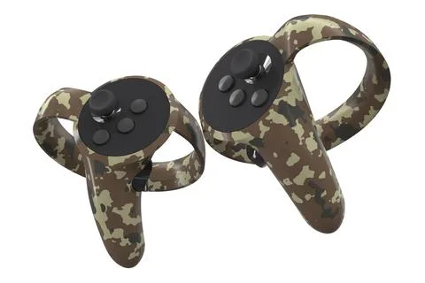 Virtual reality controllers for online and cloud gaming isolated on white Stock Illustration