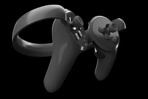 Virtual reality controllers for online and cloud gaming isolated on black Stock Illustration