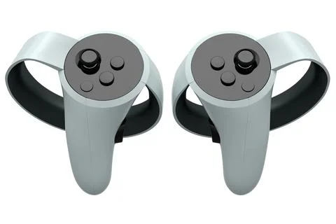 Virtual reality controllers for online and cloud gaming on white background Stock Illustration