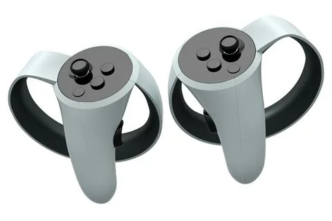 Virtual reality controllers for online and cloud gaming on white background Stock Illustration