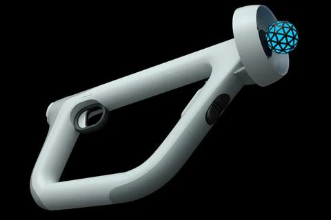 Virtual reality controllers for online and cloud gaming on black background Stock Illustration