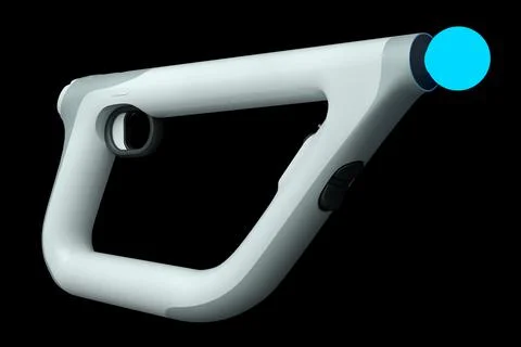Virtual reality controllers for online and cloud gaming on black background Stock Illustration