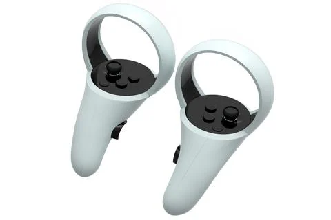 Virtual reality controllers for online and cloud gaming on white background Stock Illustration