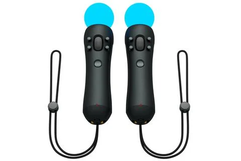 Virtual reality controllers for online and cloud gaming on white background Stock Illustration