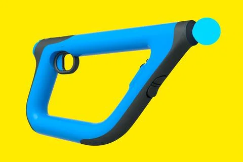 Virtual reality controllers for online and cloud gaming on yellow background Illustrazione stock