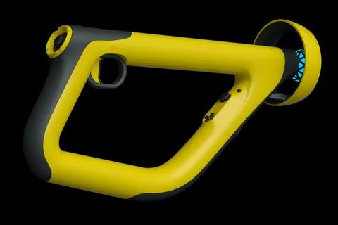 Virtual reality controllers for online and cloud gaming on black background Stock Illustration