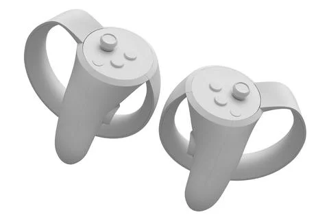 Virtual reality controllers for online and cloud gaming on white background Stock Illustration