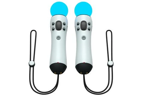 Virtual reality controllers for online and cloud gaming on white background Stock Illustration