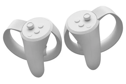 Virtual reality controllers for online and cloud gaming on white background Stock Illustration