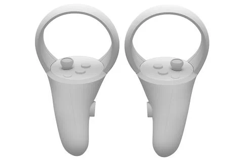 Virtual reality controllers for online and cloud gaming on white background Stock Illustration