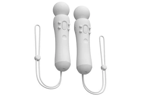 Virtual reality controllers for online and cloud gaming on white background Illustrazione stock