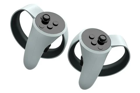 Virtual reality controllers for online and cloud gaming on white background Stock Illustration