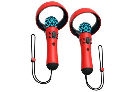 Virtual reality controllers for online and cloud gaming on white background Stock Illustration