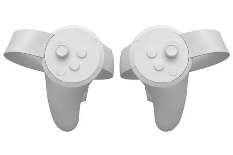 Virtual reality controllers for online and cloud gaming on white background Stock Illustration