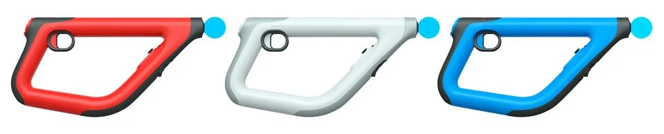 Virtual reality controllers for online cloud gaming showcase modern ergonomic Stock Illustration