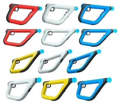 Virtual reality controllers for online cloud gaming showcase modern ergonomic Stock Illustration