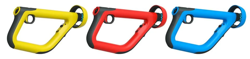 Virtual reality controllers for online cloud gaming showcase modern ergonomics Illustrazione stock