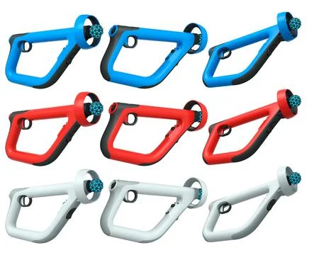 Virtual reality controllers for online cloud gaming showcase modern ergonomics Stock Illustration