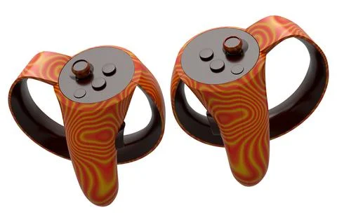 Virtual reality controllers for online gaming with seamless wavy pattern イラスト素材
