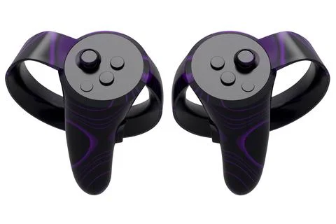 Virtual reality controllers for online gaming with seamless wavy pattern イラスト素材