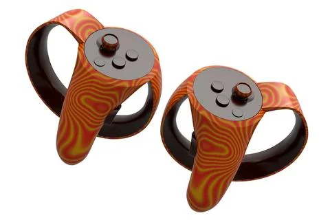 Virtual reality controllers for online gaming with seamless wavy pattern Stock Illustration