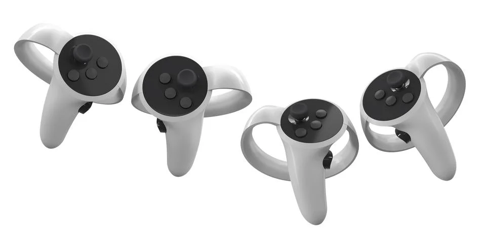 Virtual reality controllers for online gaming isolated on white background. Stock Illustration