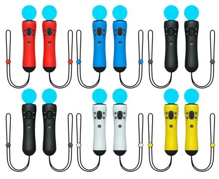 Virtual reality controllers for online gaming isolated on white background. Stock Illustration