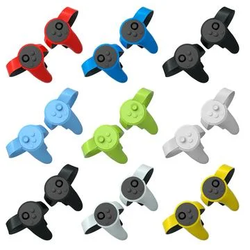 Virtual reality controllers for online gaming isolated on white background. Stock Illustration