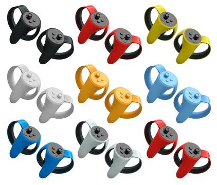 Virtual reality controllers for online gaming isolated on white background. Stock Illustration