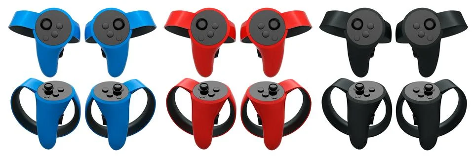 Virtual reality controllers for online gaming isolated on white background. Illustrazione stock