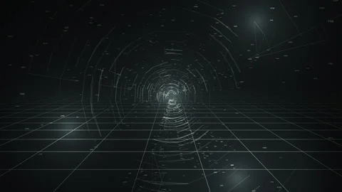 Virtual Reality Data Landscape for AI Environment Simulation Stock Footage 345842320