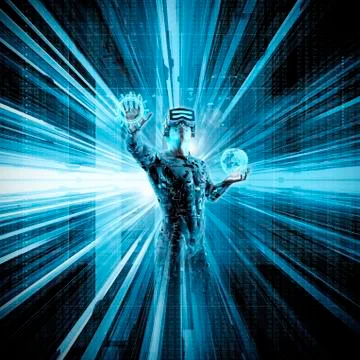 Virtual reality data stream Stock-Illustration