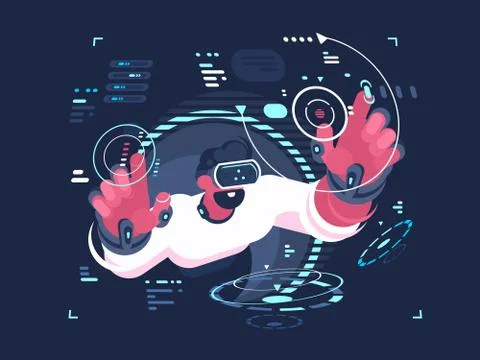 Virtual reality designer Illustrazione stock