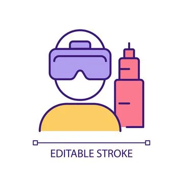 Virtual reality developer RGB color icon Stock Illustration