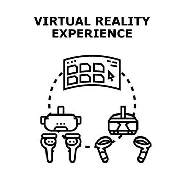 Virtual reality devices creating immersive digital experience Stock Illustration