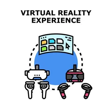 Virtual reality devices creating immersive digital experience Stock Illustration