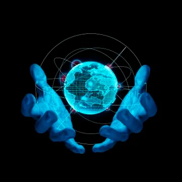 Virtual reality Earth Illustrazione stock