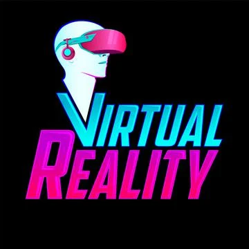 Virtual Reality emblem, headset vector modern illustration icon. Stock-Illustration
