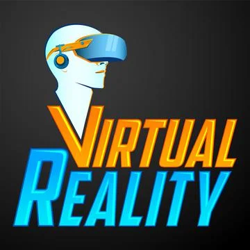 Virtual Reality emblem, headset vector modern illustration icon. Stock-Illustration