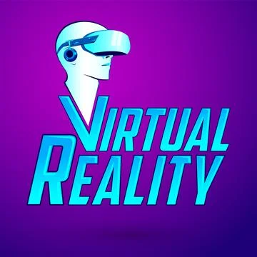 Virtual Reality emblem, headset vector modern illustration icon. Stock-Illustration