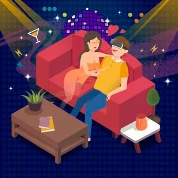 Virtual reality entertainment Stock-Illustration