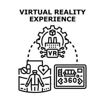 Virtual reality experience concept for modern innovation Illustrazione stock