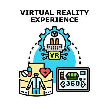 Virtual reality experience concept for modern innovation Stock Illustration