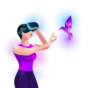 Virtual Reality Experience Stock Illustration
