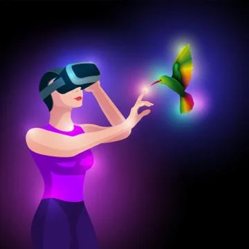 Virtual Reality Experience Stock Illustration