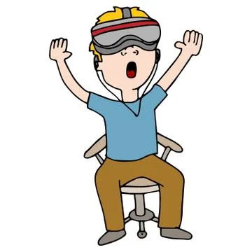 Virtual Reality Experience Man Stock Illustration
