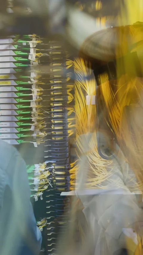 Virtual reality experience over people working with servers and computers in Stock Footage 320158833